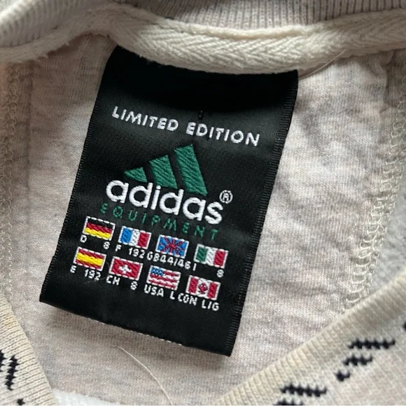 Adidas Equipment Pullover Crewneck Limited Edition Vintage Cream Men L